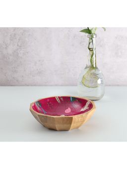 India Circus by Krsnaa Mehta - Pink Nature Wood Bowl