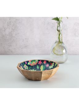 India Circus by Krsnaa Mehta - Navy Blue Nature Wood Bowl