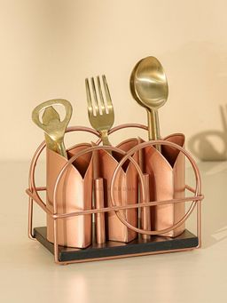 Brick Brown - Copper Solid Iron Cutlery Holder