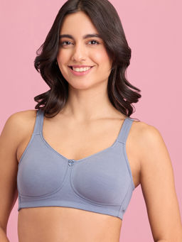 Nykd by Nykaa - No Sweat Breast Separating Breathe Cotton Non Padded Non Wired Bra Blue NYB105