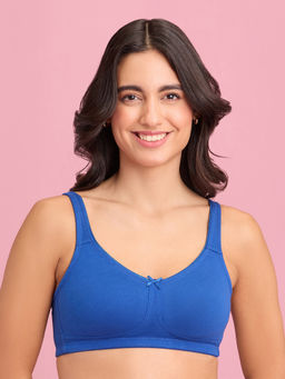 Nykd by Nykaa - No Sweat Breast Separating Breathe Cotton Non Padded Non Wired Bra Light Blue NYB105
