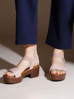 Inc.5 - Womens Peach Casual Round Toe Block Heel Sandals