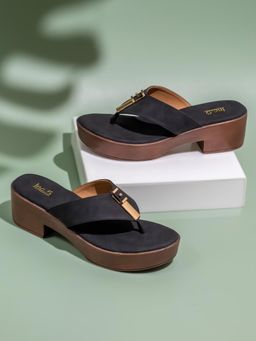 Inc.5 - Womens Black Casual Block Heel Sandals