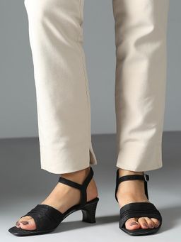 Inc.5 - Womens Black Casual Square Toe Block Heel Sandals