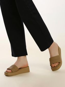 Inc.5 - Womens Beige Casual Round Toe Flatform Sandal