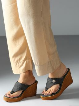 Inc.5 - Womens Brown Casual Embellished Wedges Sandals