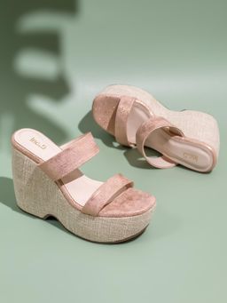 Inc.5 - Womens Rose Gold Party Wear Round Toe Platform Sandal Heels