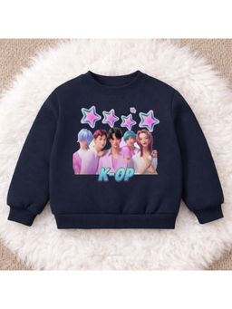 Googo Gaaga - Boys Navy Blue Cotton Full Sleeves Sweatshirt