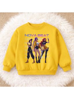 Googo Gaaga - Girls Yellow Cotton Full Sleeves Sweatshirt