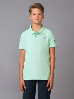 Technosport - Boys Printed Green Polo T-Shirt
