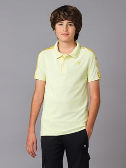 Technosport - Boys Printed Yellow Polo T-Shirt