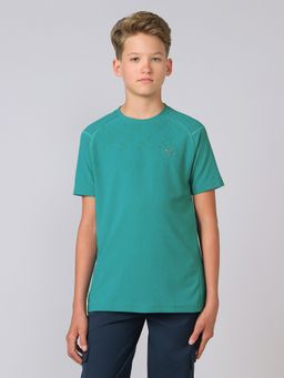 Technosport - Boys Round Neck Slim Fit Sports Turquoise T-Shirt