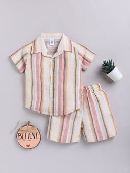 Clt.s - Multi Striped Cotton Shirt with Shorts