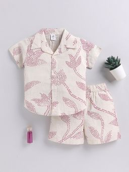 Clt.s - Purple Floral Cotton Shirt with Shorts