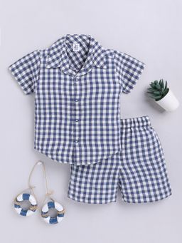 Clt.s - Blue Checked Cotton Shirt with Shorts