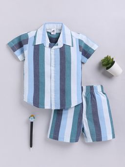 Clt.s - Multi Striped Cotton Shirt with Shorts