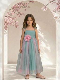 Foreverkidz - Sea Rose Flower Party Knee Length Dress