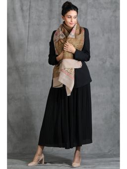 Dusala India - Handwoven Cashmere Fine Wool Contrast Zari Stole