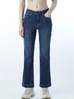 ONLY - Blue Cotton Blend Solid Jeans