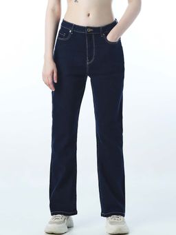 ONLY - Blue Cotton Blend Solid Jeans
