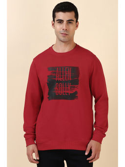 Allen Solly - Red Printed Regular Fit Sweatshirt