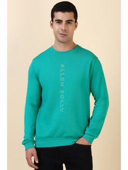 Allen Solly - Green Solid Regular Fit Sweatshirt