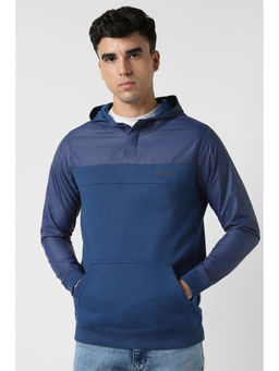 Van Heusen - Blue Colorblock Slim Fit Hoodie