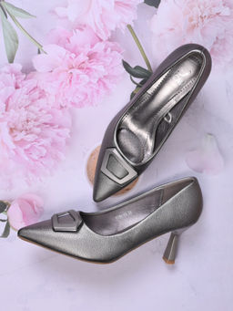 Jove - Women Dark Grey Animal Print Pumps