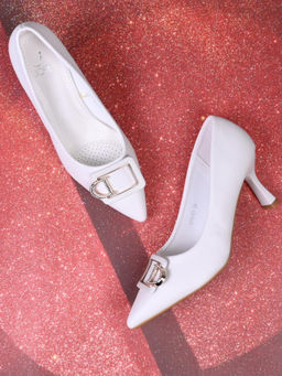 Jove - Women White Animal Print Pumps