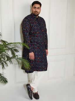 Vastramay - Men's Rayon Patola Printed Kurta with Pant (Set of 2)