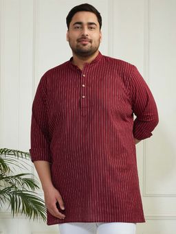 Vastramay - Men's Cotton Stripes Short Kurta