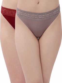 SOIE - Mid Rise Super Soft Micro Modal Lace Detailed Thongs
