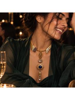 Suhani Pittie - 22K Gold Plated Tanzanite North Star Gold Necklace