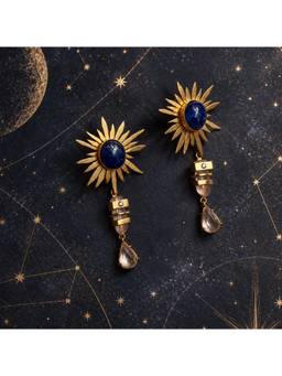 Suhani Pittie - 22K Gold Plated Tanzanite Summer Night City Gold Earrings