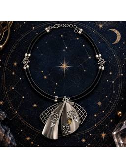 Suhani Pittie - Eclipse Moth Silver Crystal Necklace