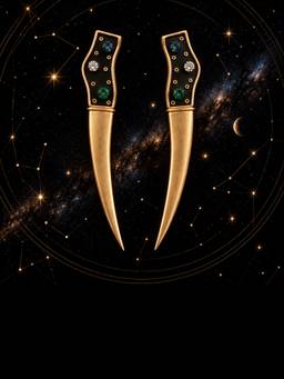 Suhani Pittie - 22K Gold Plated The Midnight Dagger Gold Earrings