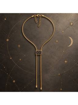 Suhani Pittie - 22K Gold Plated The Stellar Grid Lariat Necklace