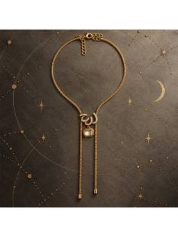 Suhani Pittie - 22K Gold Plated The Calligraphic Constellation Lariat Necklace