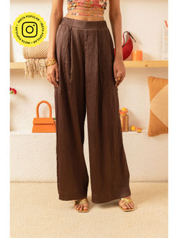 Urban Suburban - Brown Hammered Satin Pants