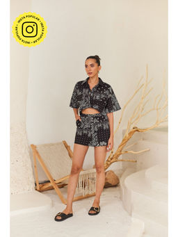 Urban Suburban - Black Boho Print Shorts