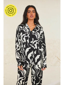 Urban Suburban - Abstract Printed Black & White Shirt