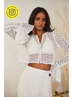 Urban Suburban - White Lace Crop Top with Bralette (Set of 2)