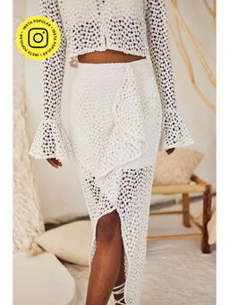Urban Suburban - White Lace Skirt with Ruffle Detail