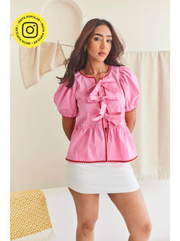 Urban Suburban - Cute Pink Tie-Up Top