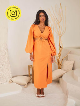 Urban Suburban - Orange Cut Out Maxi Dress