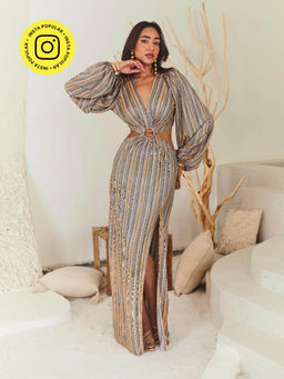 Urban Suburban - Gold Cut-Out Maxi Dress