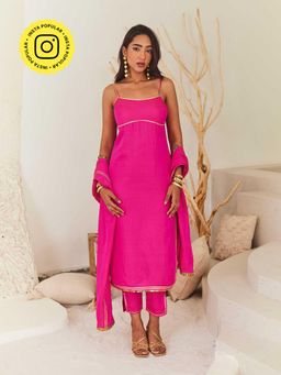 Urban Suburban - Pink Kurta Set with Dupatta (Set of 3)