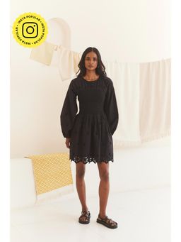Urban Suburban - Black Schiffli Short Dress