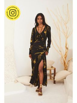 Urban Suburban - Black Printed Elegant Maxi Dress