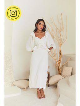 Urban Suburban - White Frill Maxi Dress